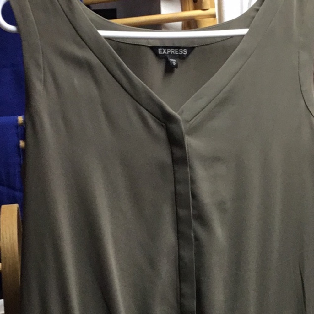 Express Olive Green Jumpsuit Medium #5